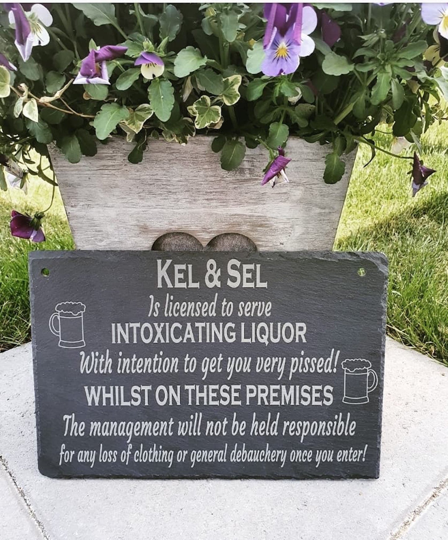 Personalised slate for your home bar, man cave, garden sign. - LaserGiftsuk