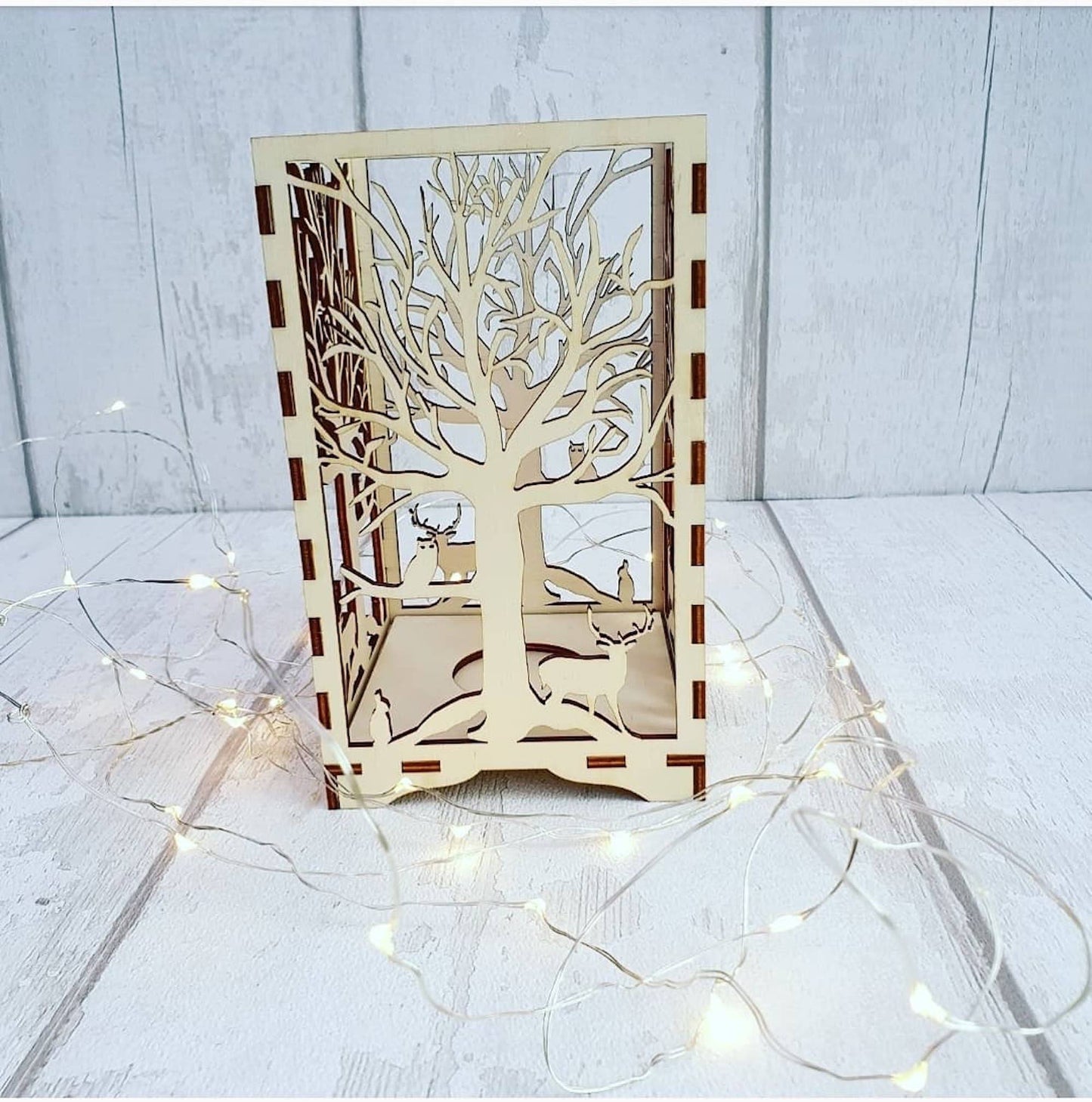 Beautiful Laser cut Butterfly tea light holder with candle. - LaserGiftsuk