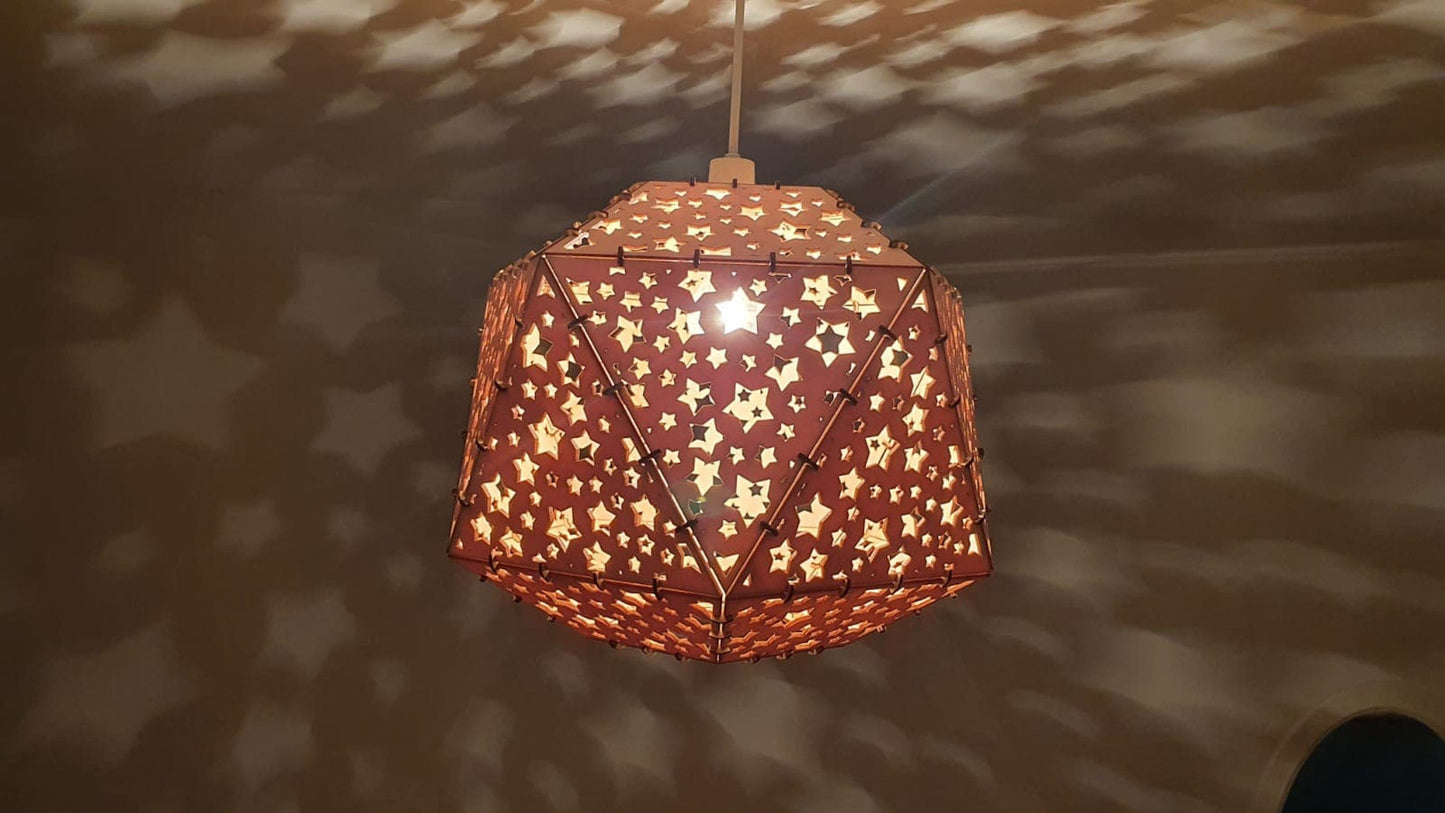 Laser cut star light shade. - LaserGiftsuk