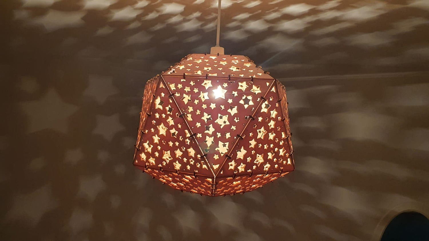 Laser cut star light shade. - LaserGiftsuk