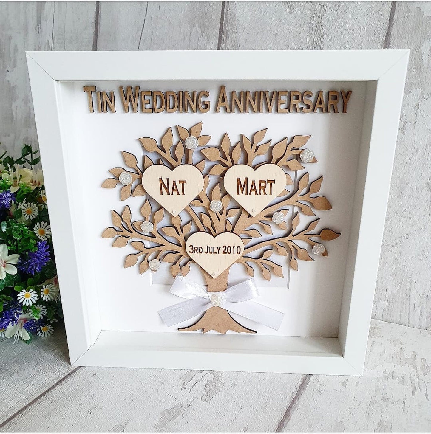 Personalised anniversary tree frame. - LaserGiftsuk