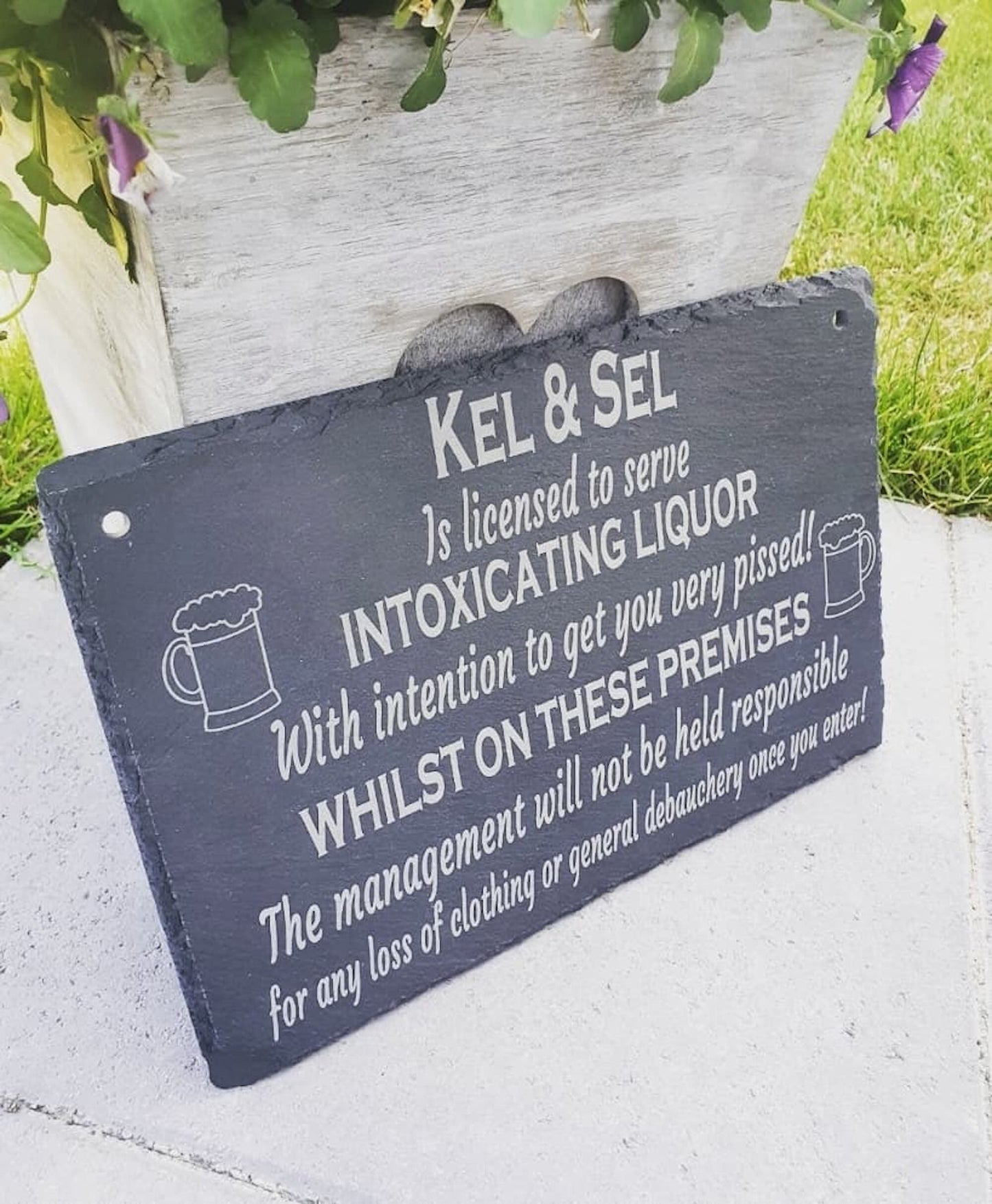 Personalised slate for your home bar, man cave, garden sign. - LaserGiftsuk