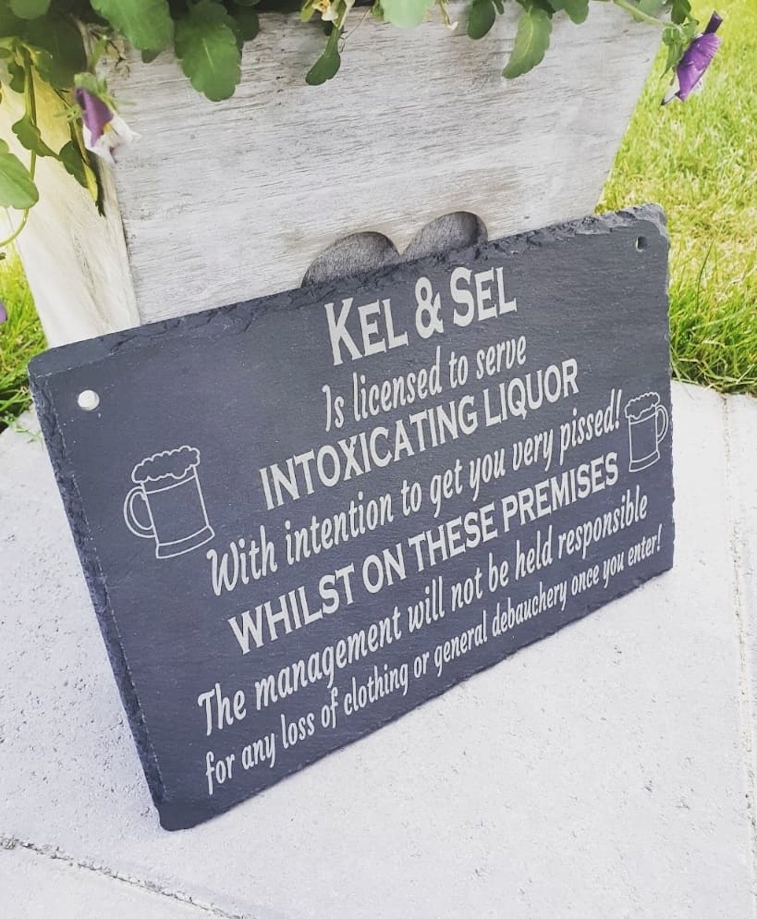 Personalised slate for your home bar, man cave, garden sign. - LaserGiftsuk