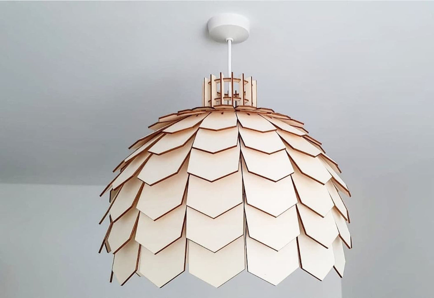 Bespoke wooden light shade. - LaserGiftsuk