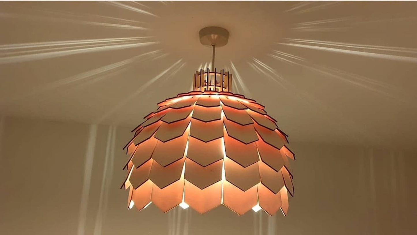 Bespoke wooden light shade. - LaserGiftsuk