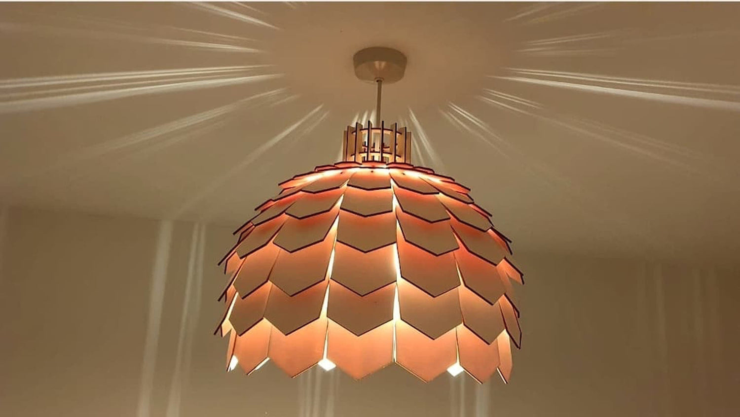 Bespoke wooden light shade. - LaserGiftsuk