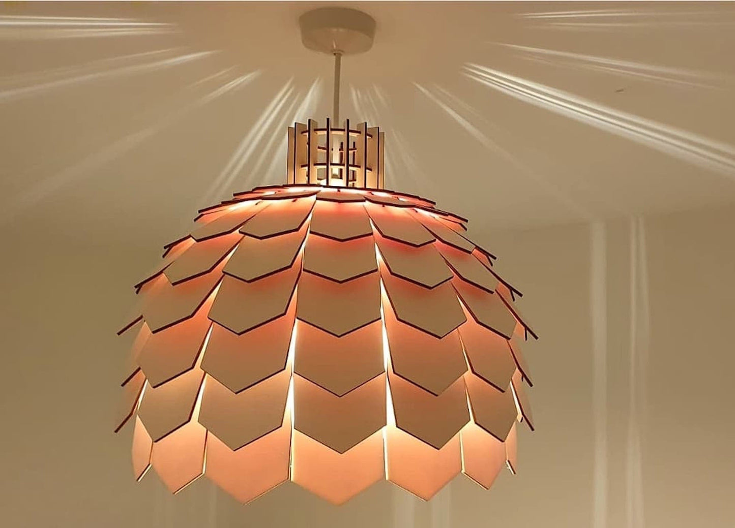 Bespoke wooden light shade. - LaserGiftsuk