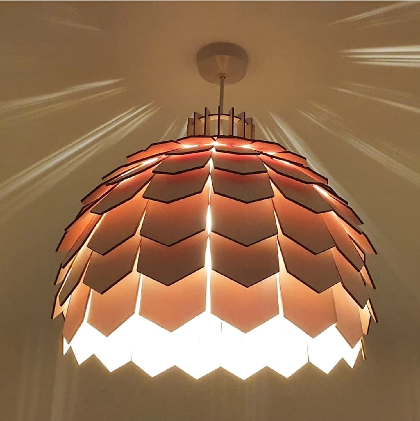Bespoke wooden light shade. - LaserGiftsuk