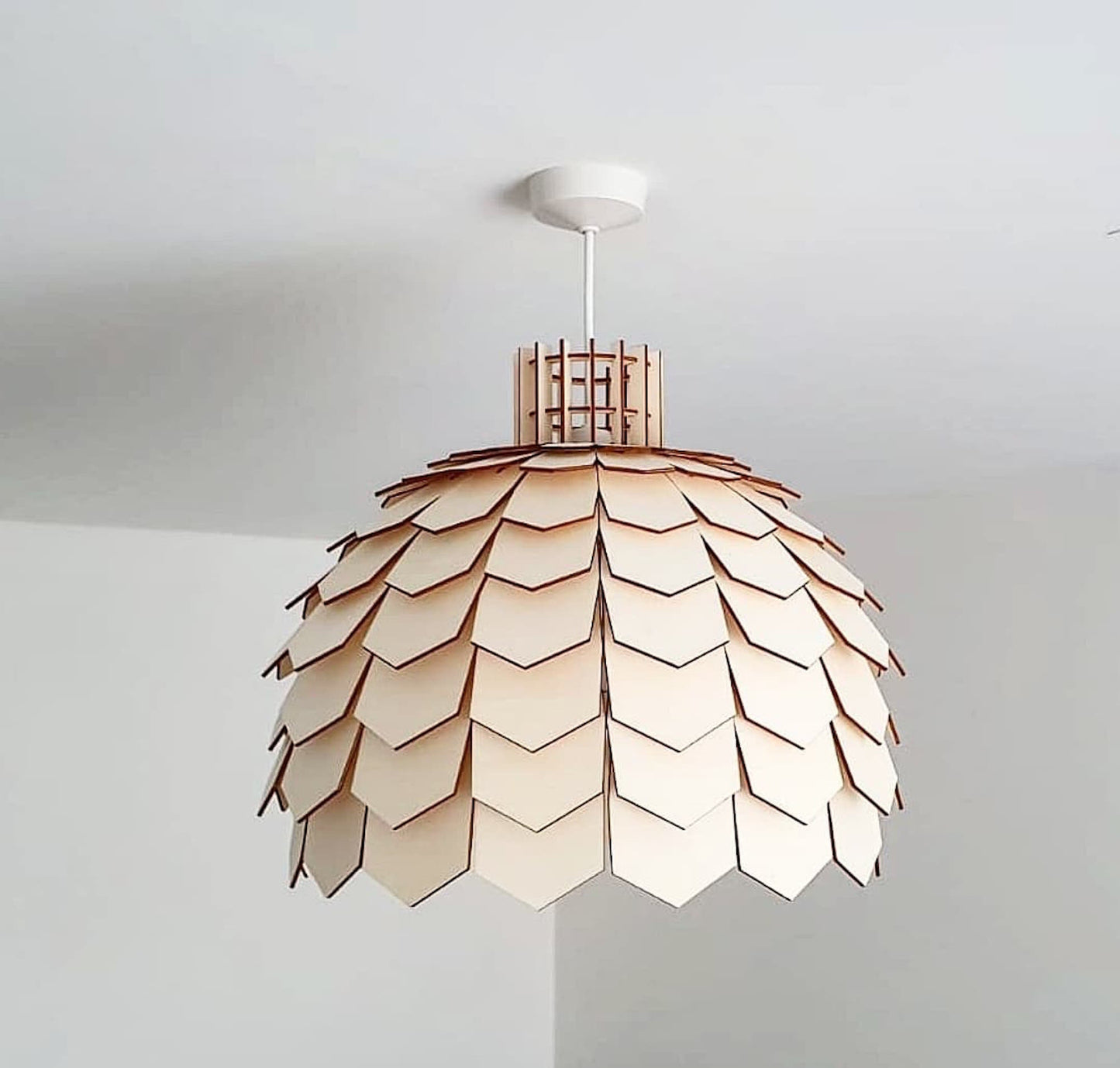 Bespoke wooden light shade. - LaserGiftsuk