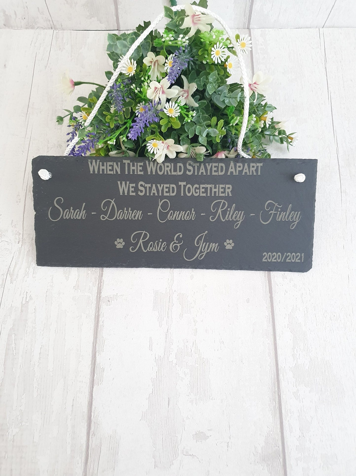 Personalised lockdown 2021 slate sign. - LaserGiftsuk
