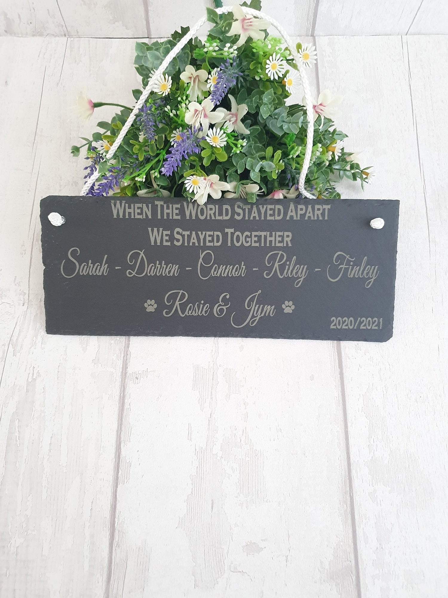 Personalised lockdown 2021 slate sign. - LaserGiftsuk