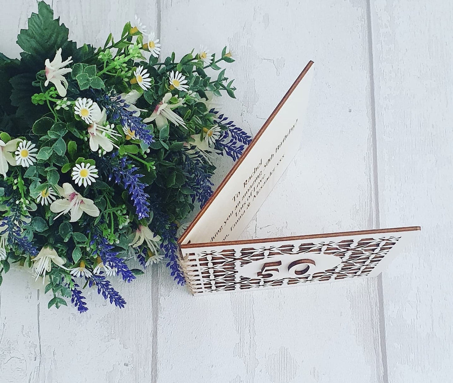 Personalised wooden birthday card, Anniversary card, Wedding card. - LaserGiftsuk