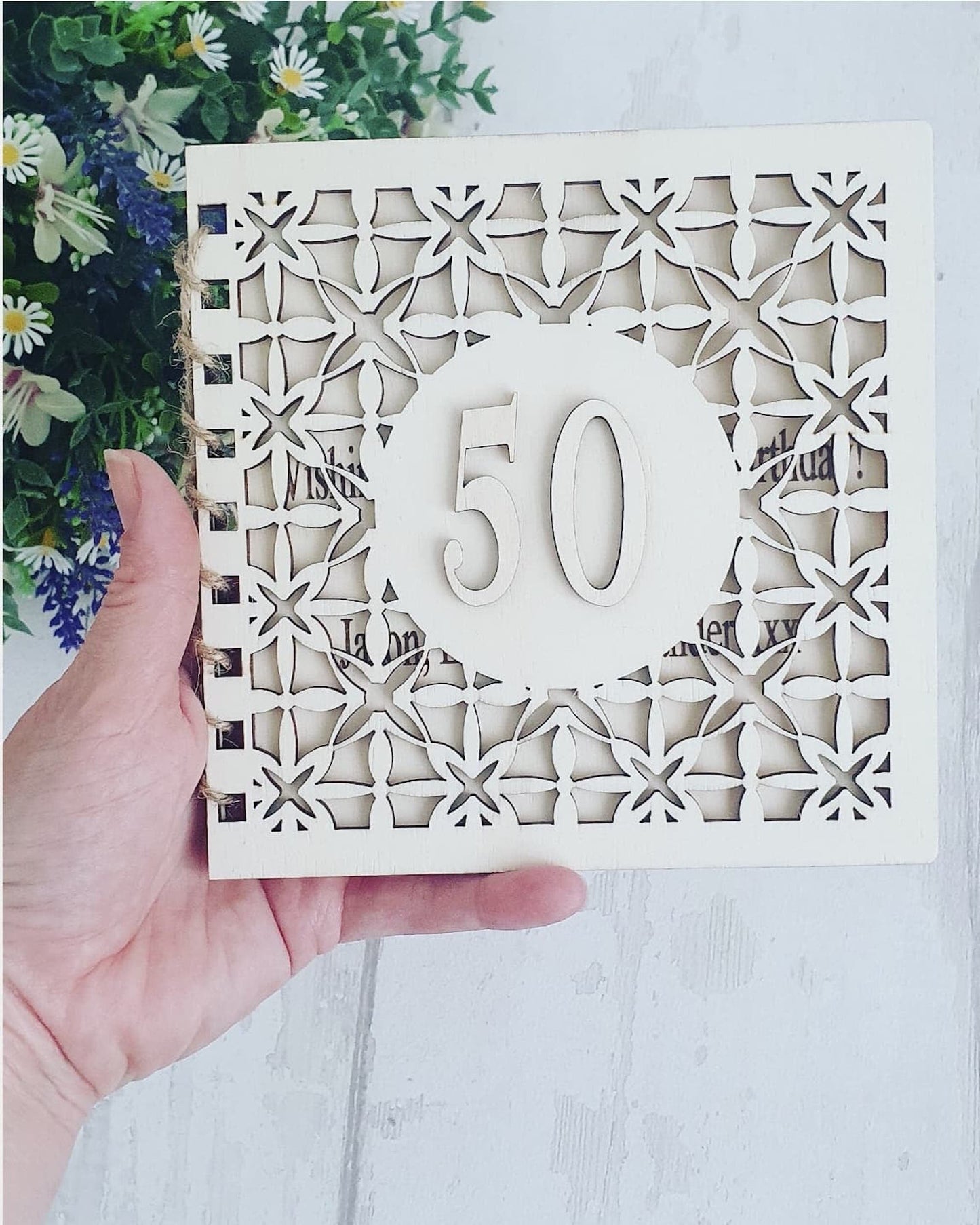 Personalised wooden birthday card, Anniversary card, Wedding card. - LaserGiftsuk