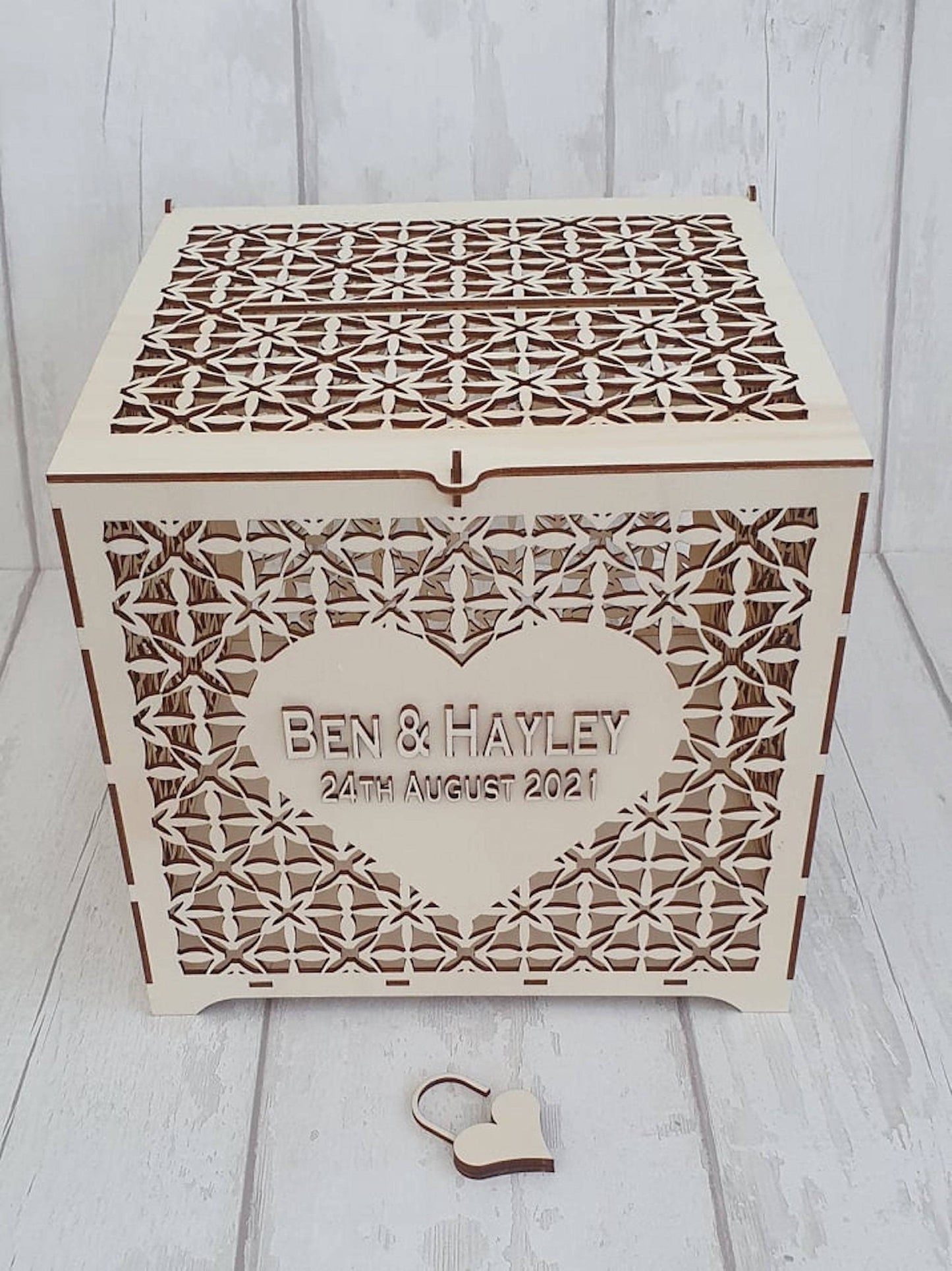 Beautiful bespoke wedding card box. - LaserGiftsuk