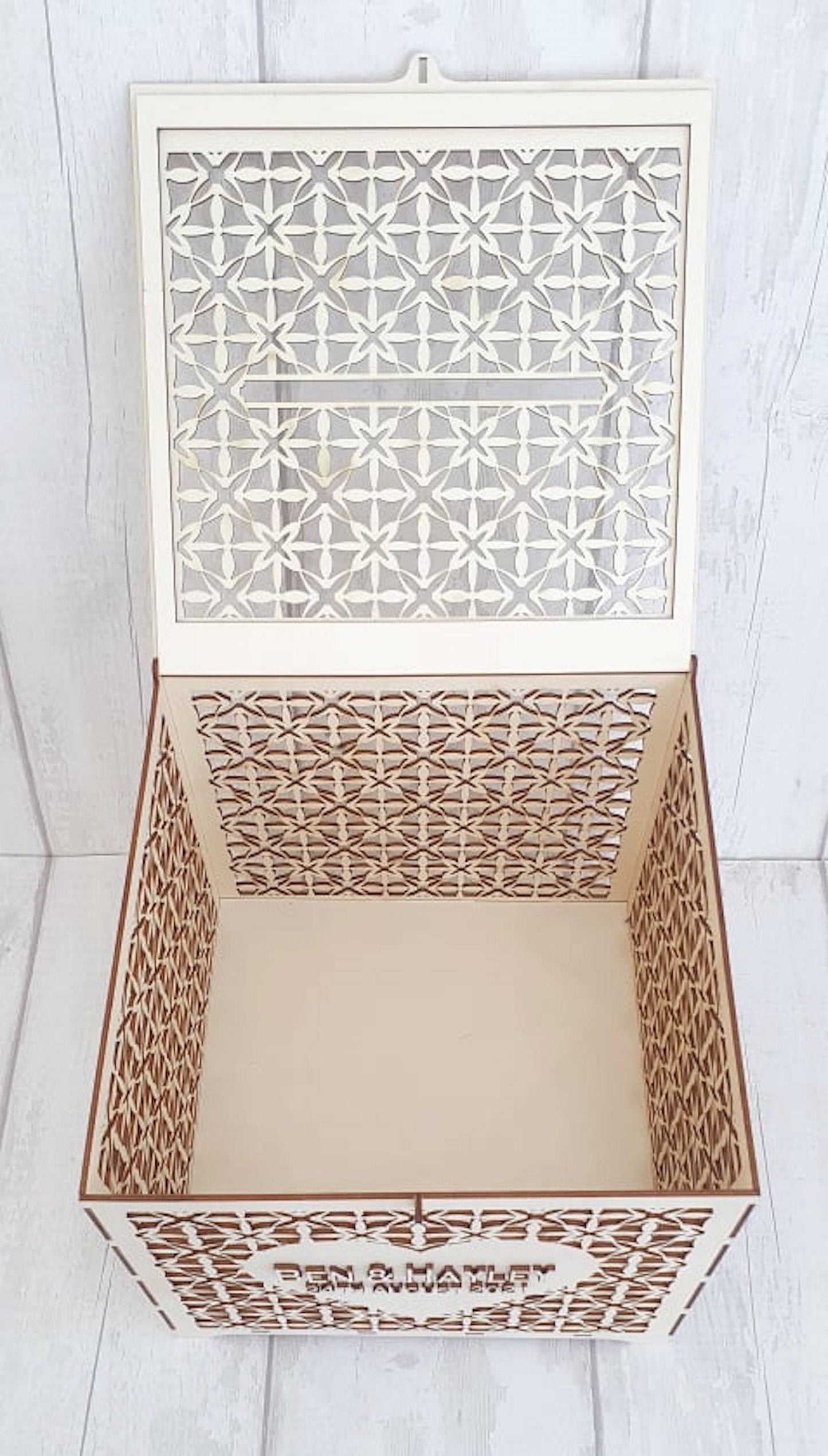 Beautiful bespoke wedding card box. - LaserGiftsuk