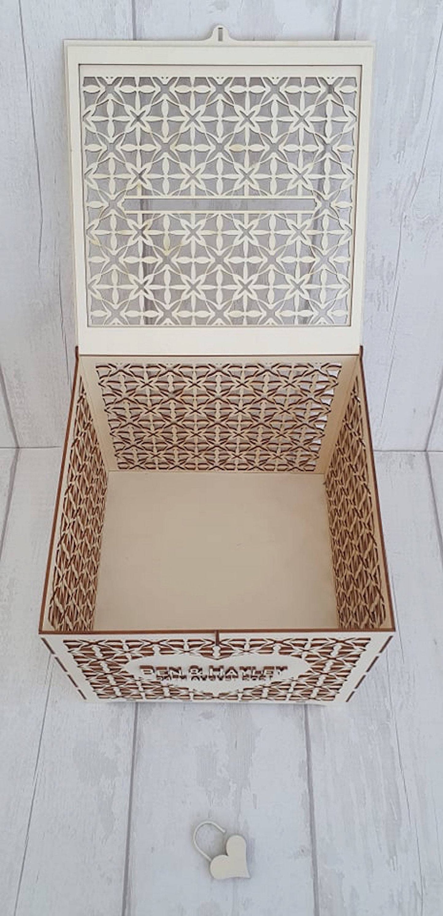Beautiful bespoke wedding card box. - LaserGiftsuk