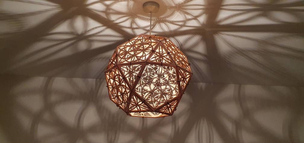 Bespoke Spiro light shade, laser cut. - LaserGiftsuk
