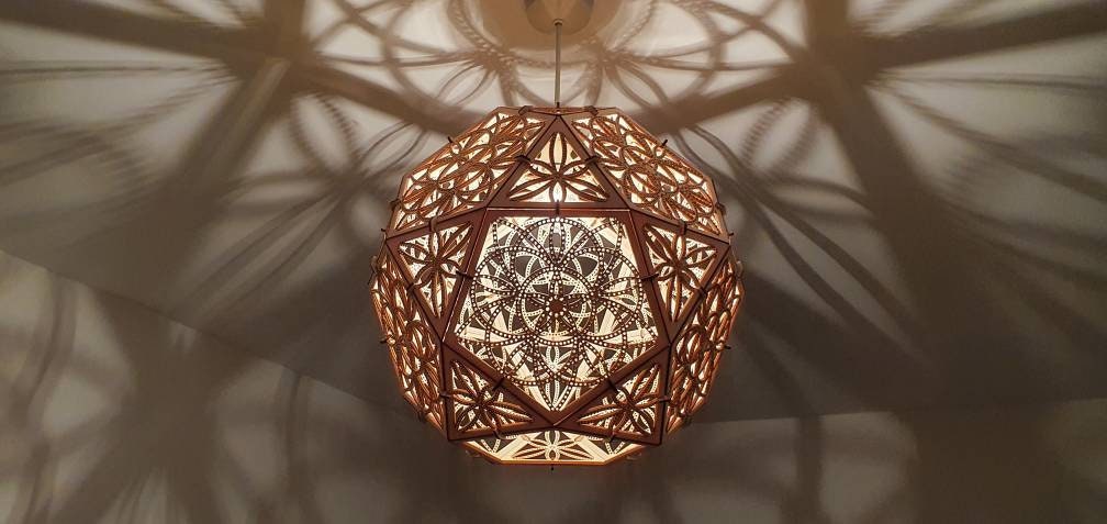Bespoke Spiro light shade, laser cut. - LaserGiftsuk
