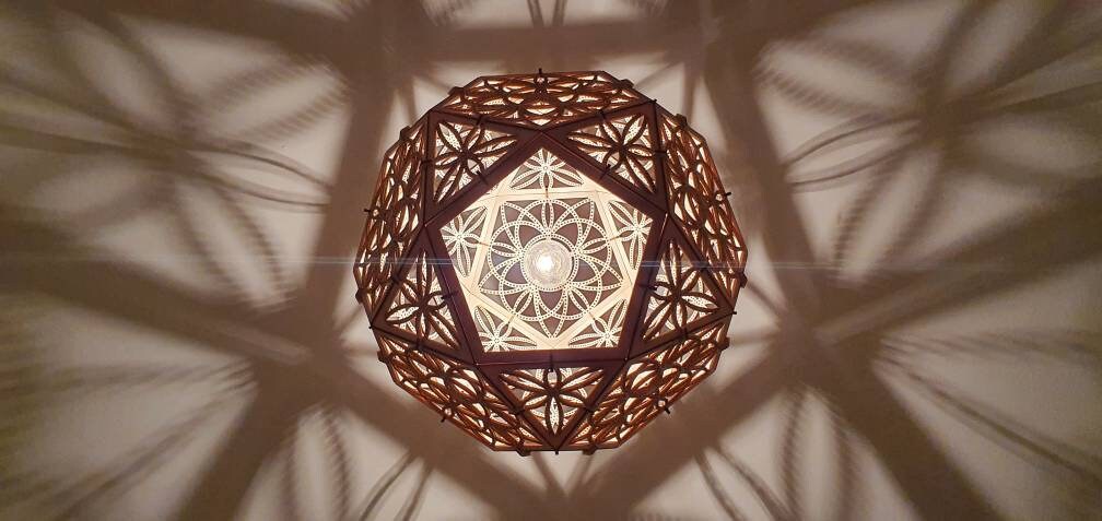 Bespoke Spiro light shade, laser cut. - LaserGiftsuk