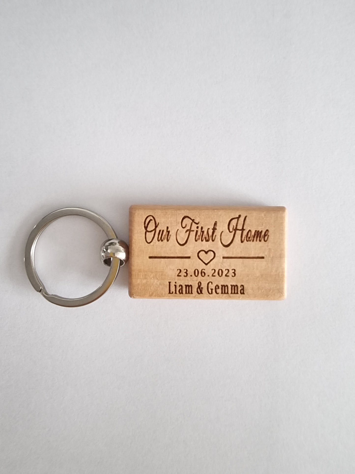 x2  Our first home Personalised keyring.