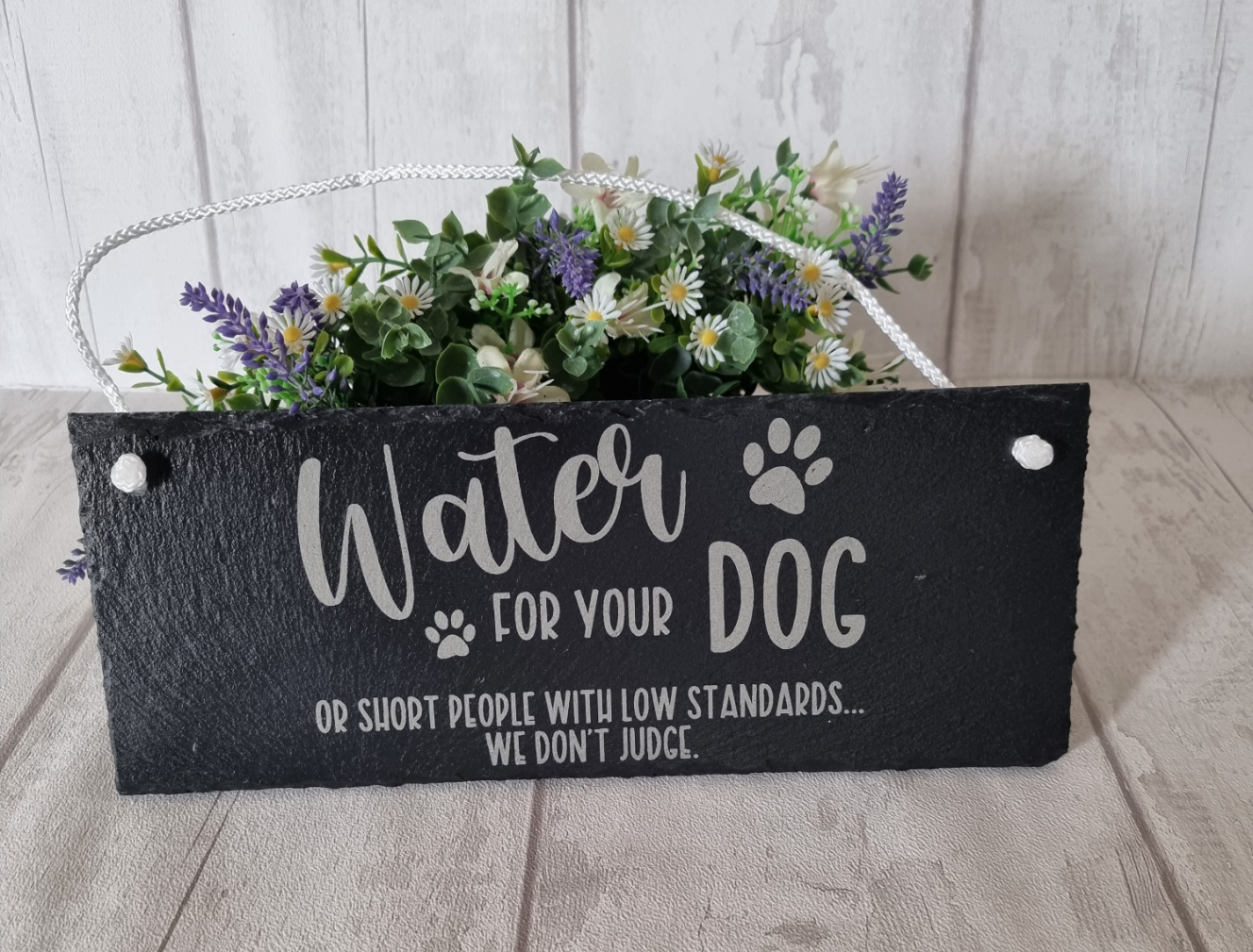 Funny slate sign for dogs.