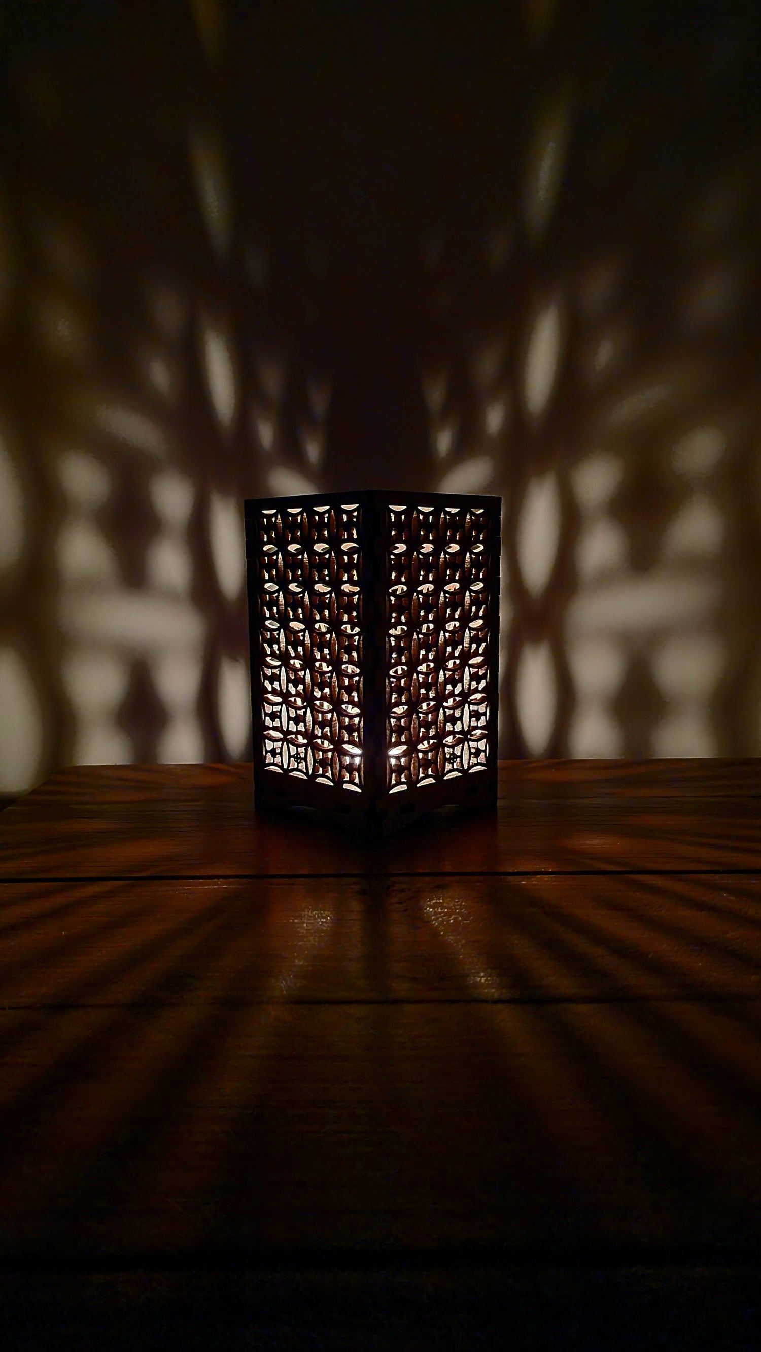 Beautiful laser cut oak veneer tea light holder. - LaserGiftsuk