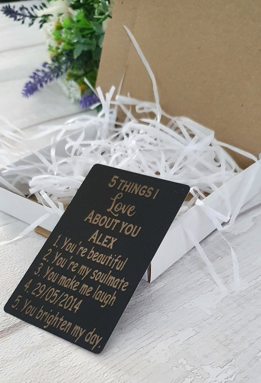 Personalised engraved keepsake wallet card. - LaserGiftsuk