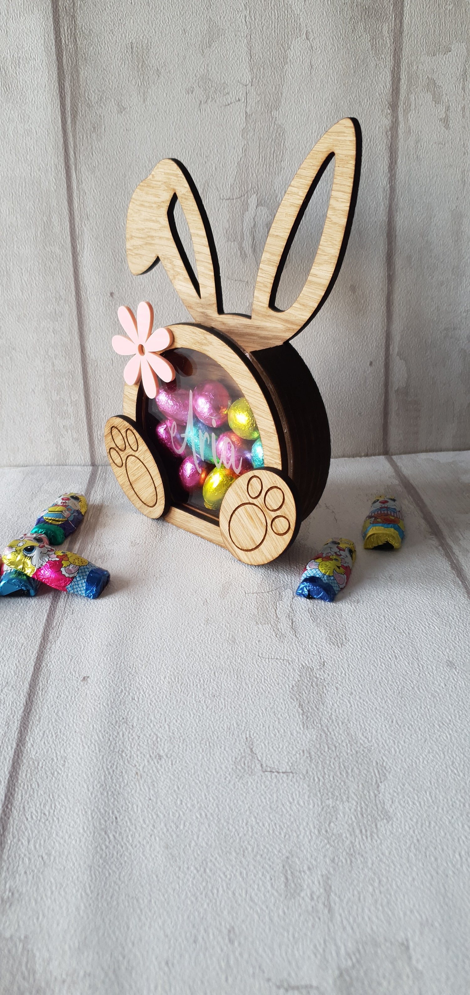 Personalised Easter Bunny box for mini eggs. - LaserGiftsuk