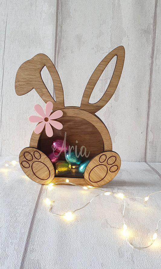 Personalised Easter Bunny box for mini eggs. - LaserGiftsuk