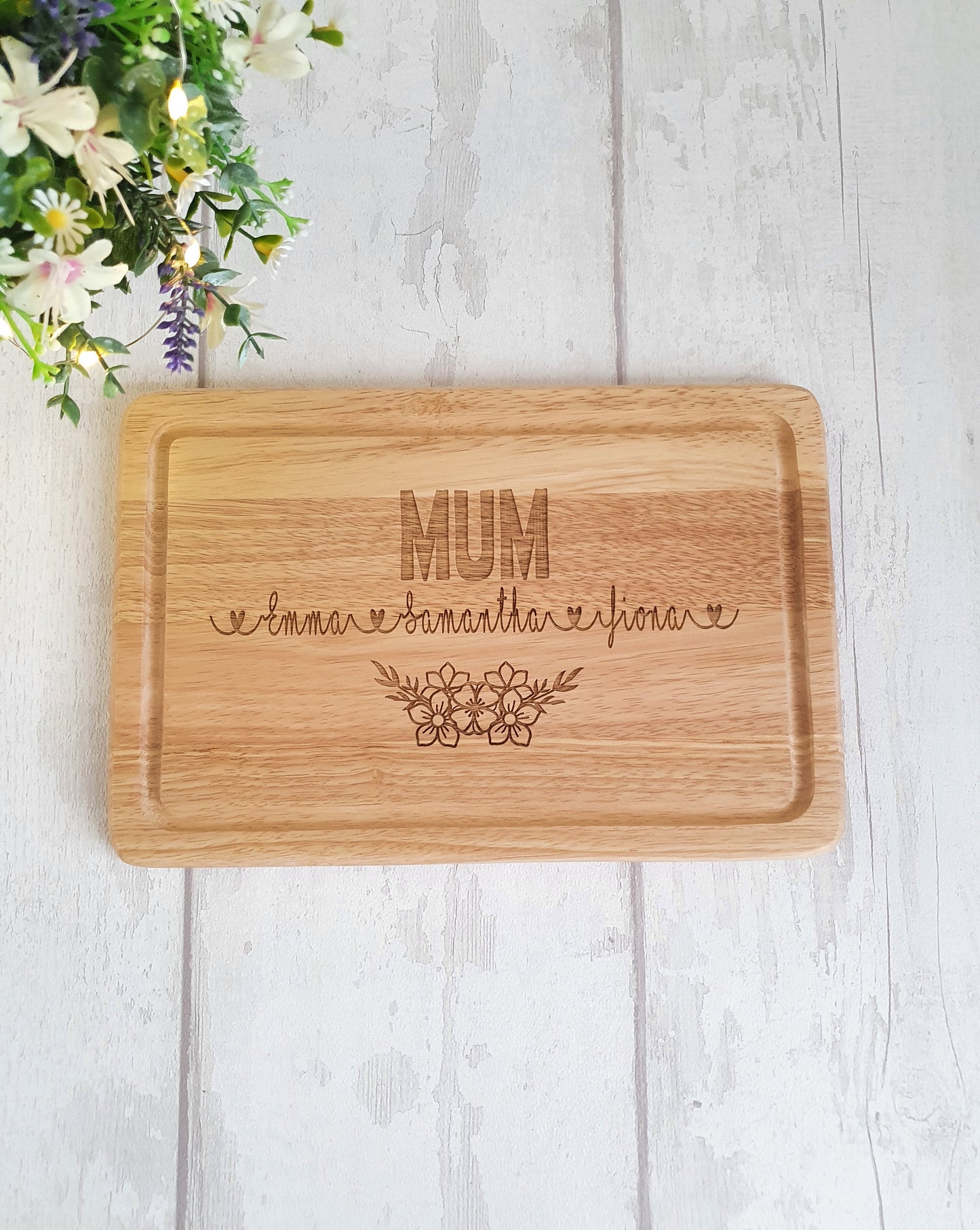 Personalised Engraved Wooden Chopping Board, Cheese Board, Mother's Day gift.