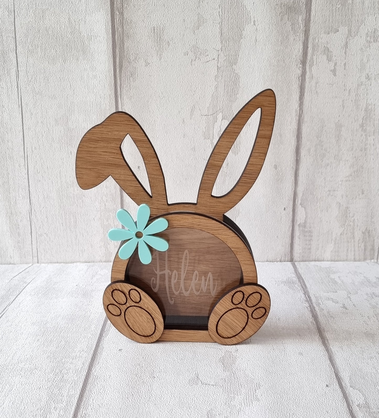 Personalised Easter Bunny box for mini eggs.