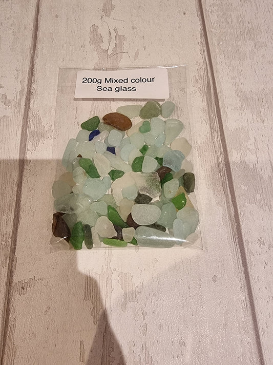 200g mixed sea glass.