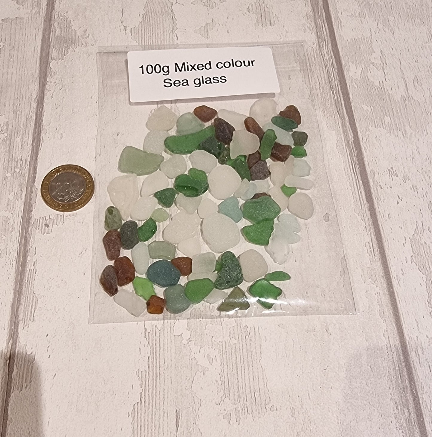 100g mixed sea glass.