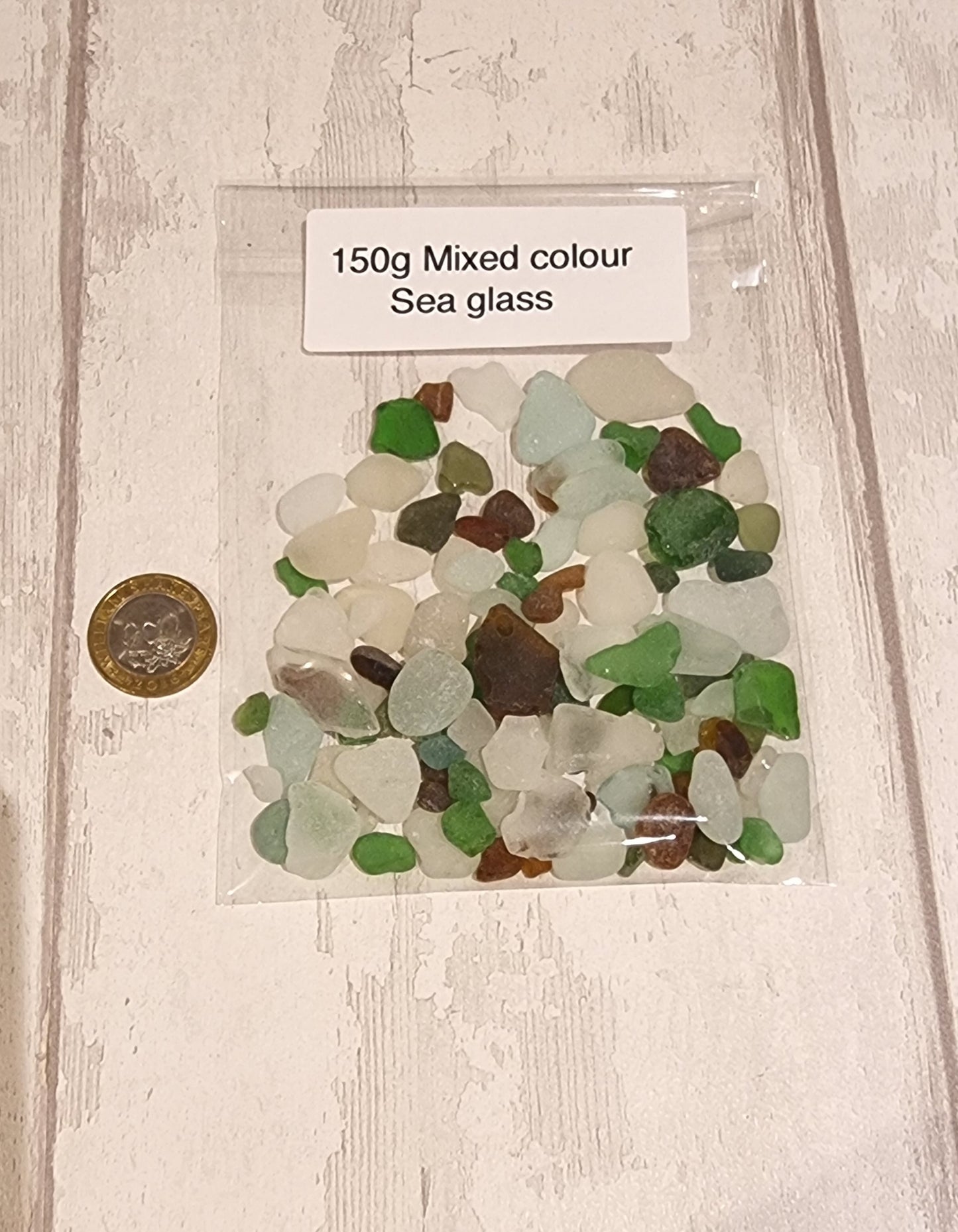 150g mixed sea glass.