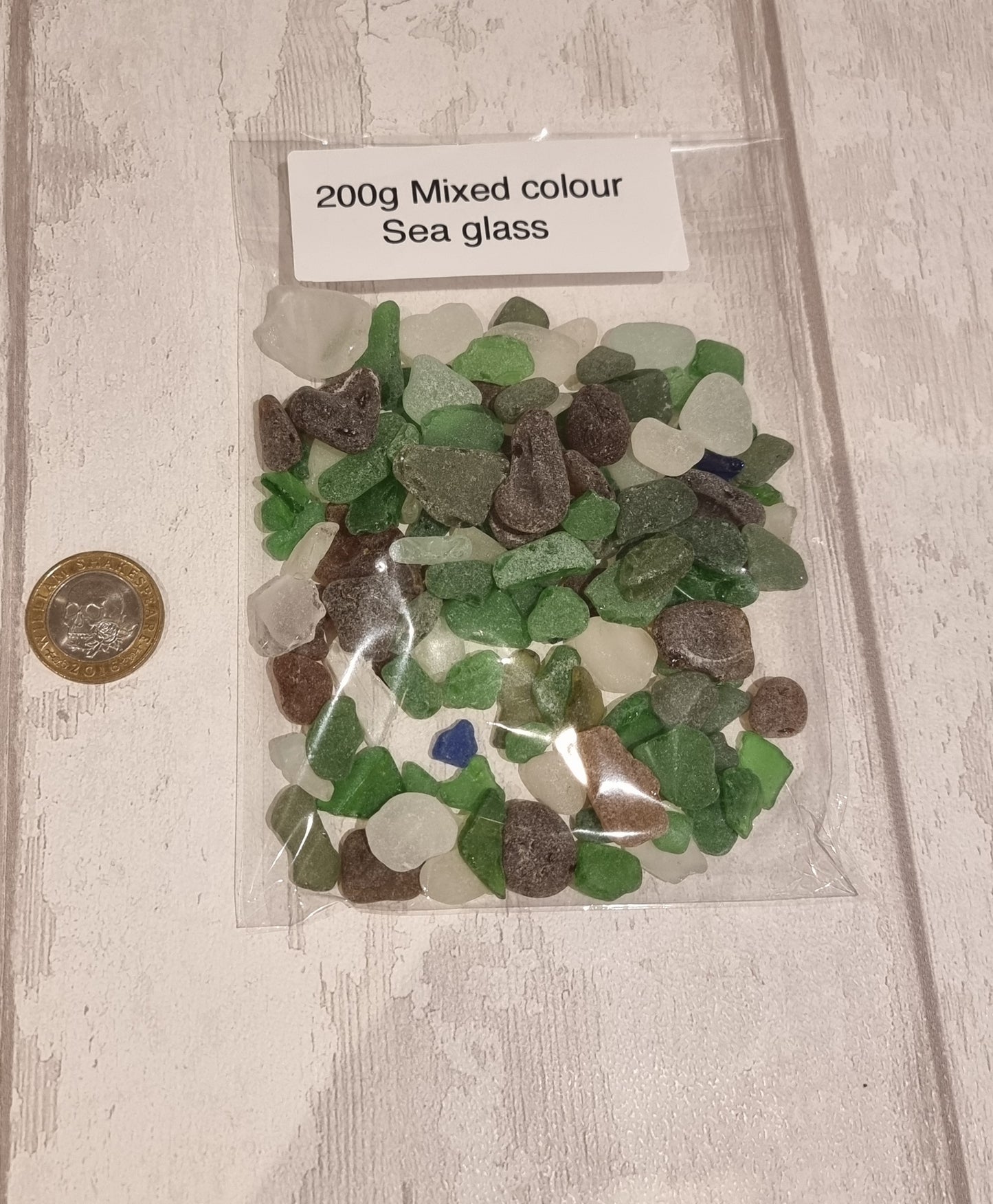 200g mixed sea glass.