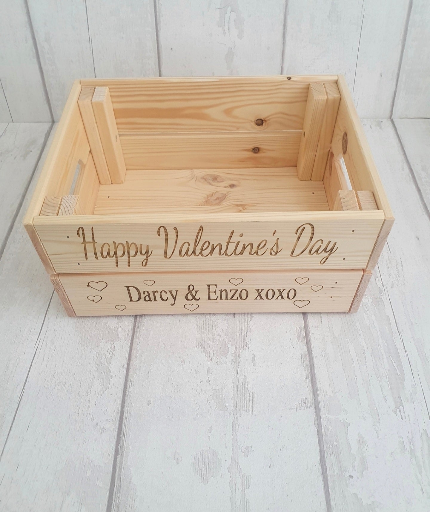 Personalised Valentine's Day crate. - LaserGiftsuk