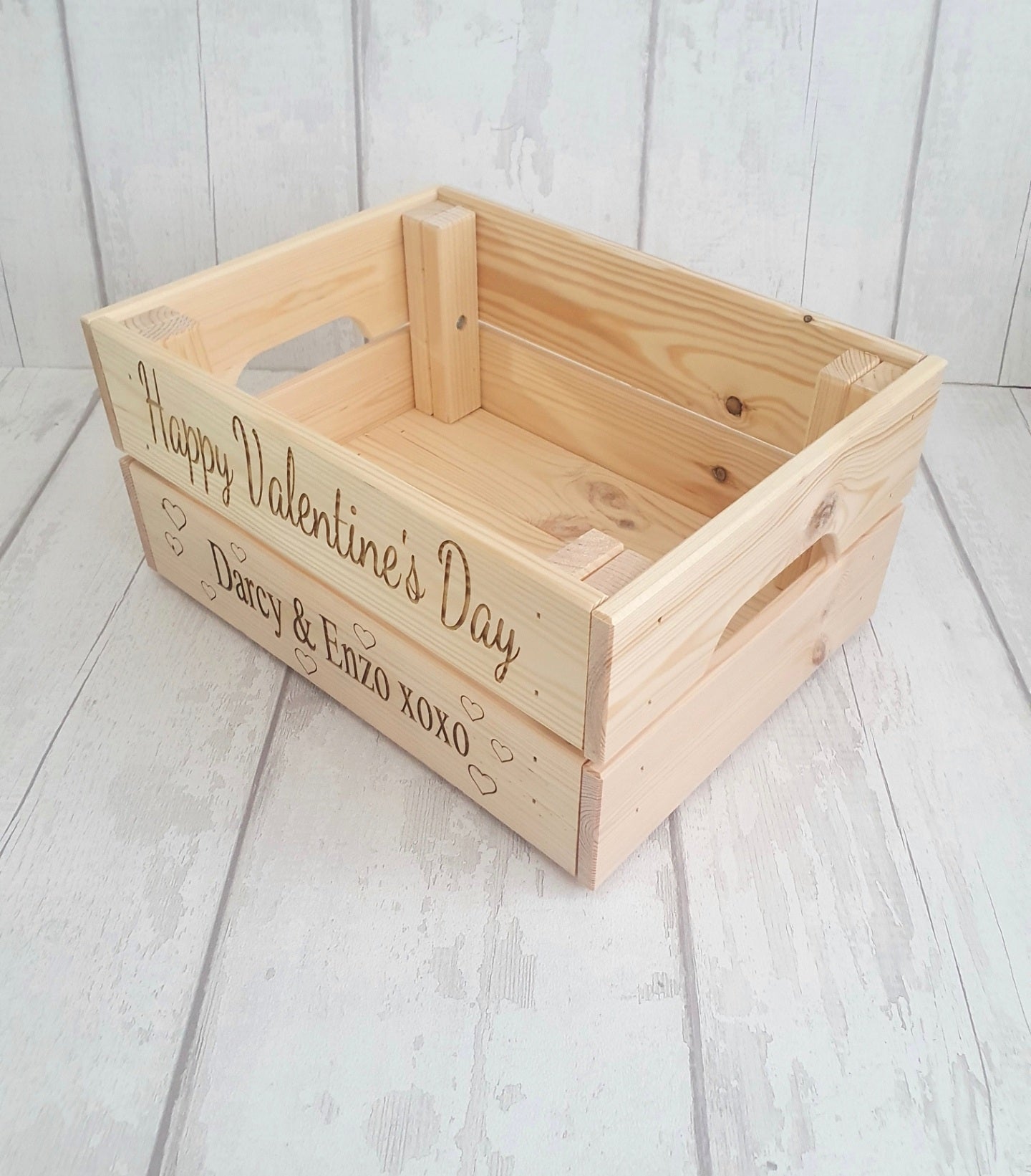 Personalised Valentine's Day crate. - LaserGiftsuk