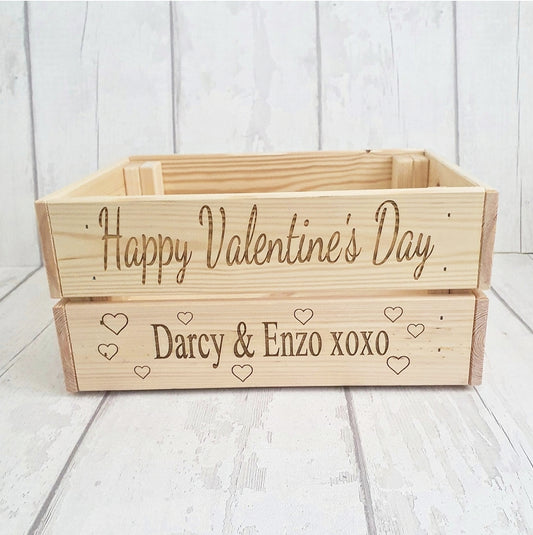 Personalised Valentine's Day crate. - LaserGiftsuk