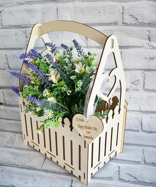 Personalised laser cut flower box holder. - LaserGiftsuk