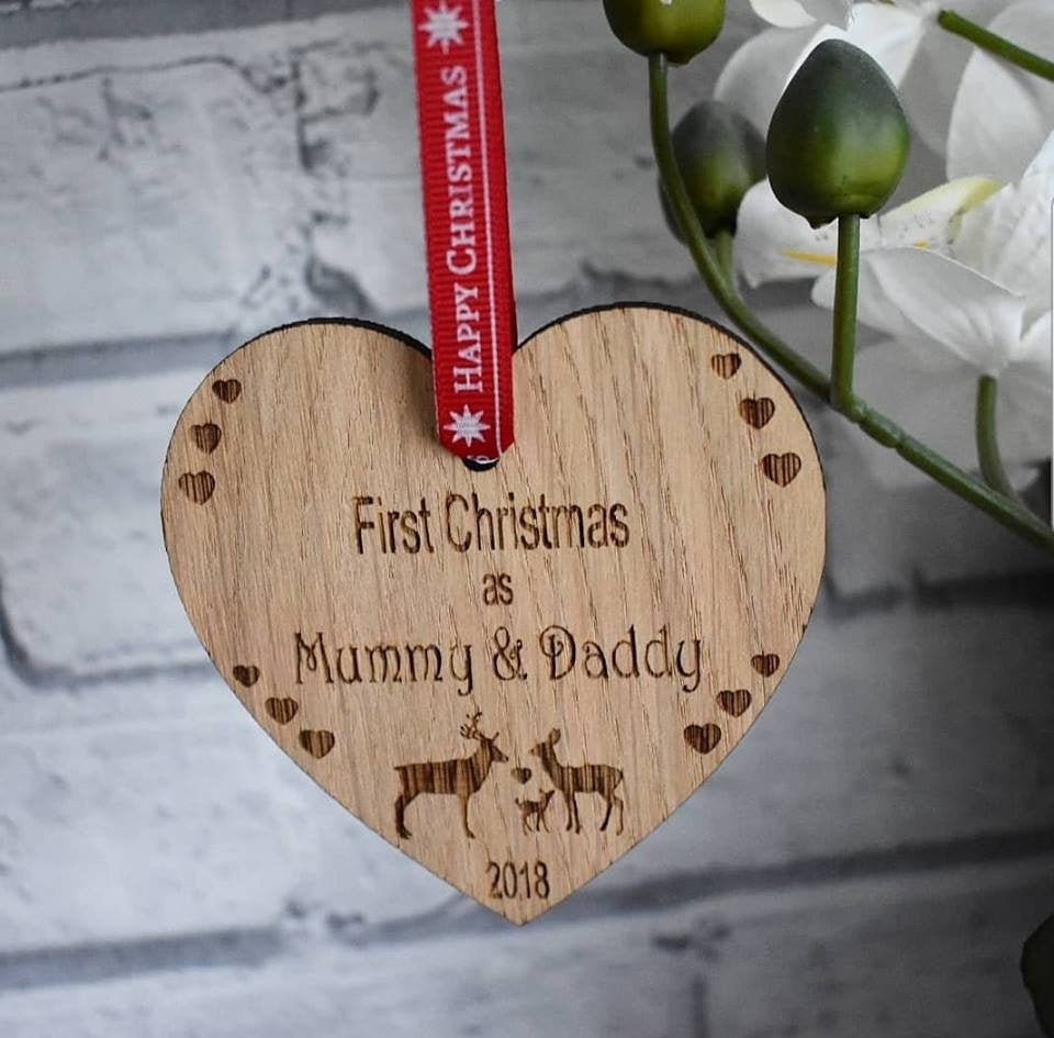 Beautiful oak veneer tree decoration laser cut and engraved. - LaserGiftsuk