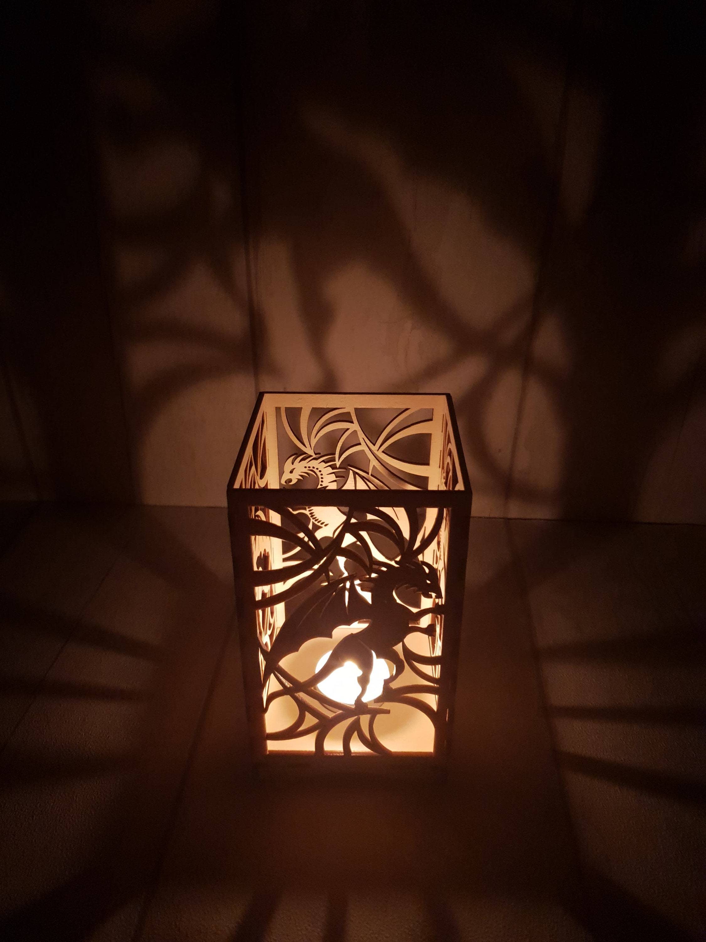 Laser cut Dragon tea light holder. – LaserGiftsuk