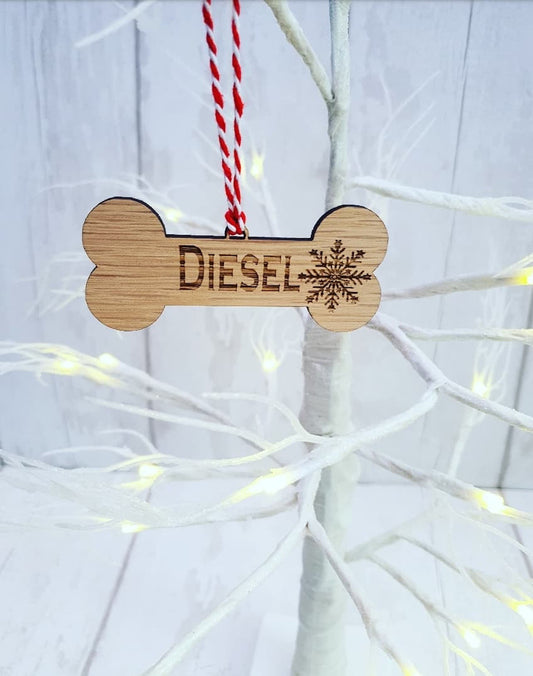 Personalised dog Christmas tree decoration. - LaserGiftsuk