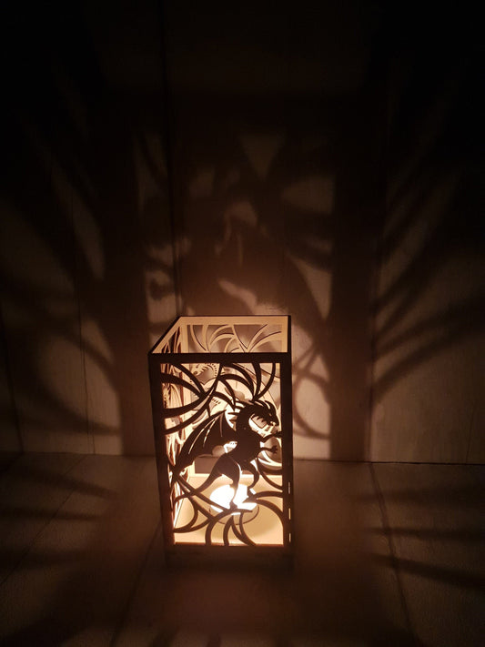 Laser cut Dragon tea light holder. - LaserGiftsuk