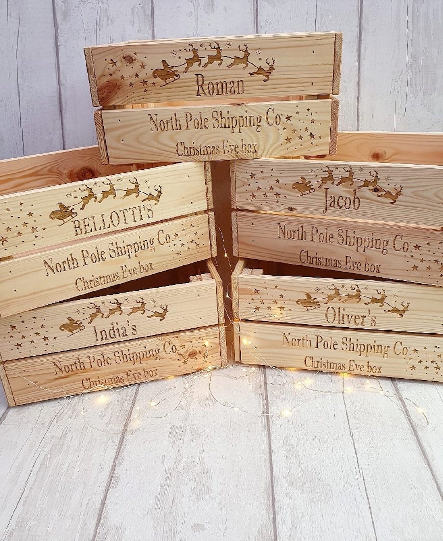 Personalised wooden Christmas eve crate. – LaserGiftsuk