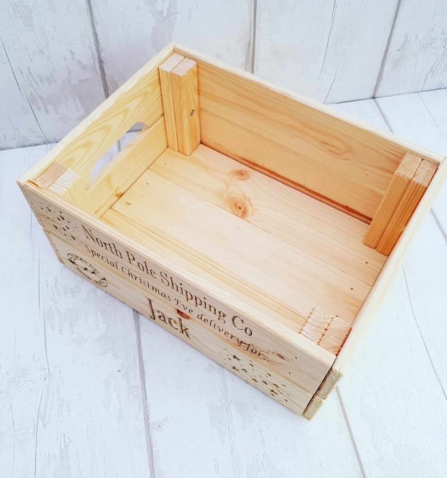 Personalised wooden Christmas eve crate. - LaserGiftsuk