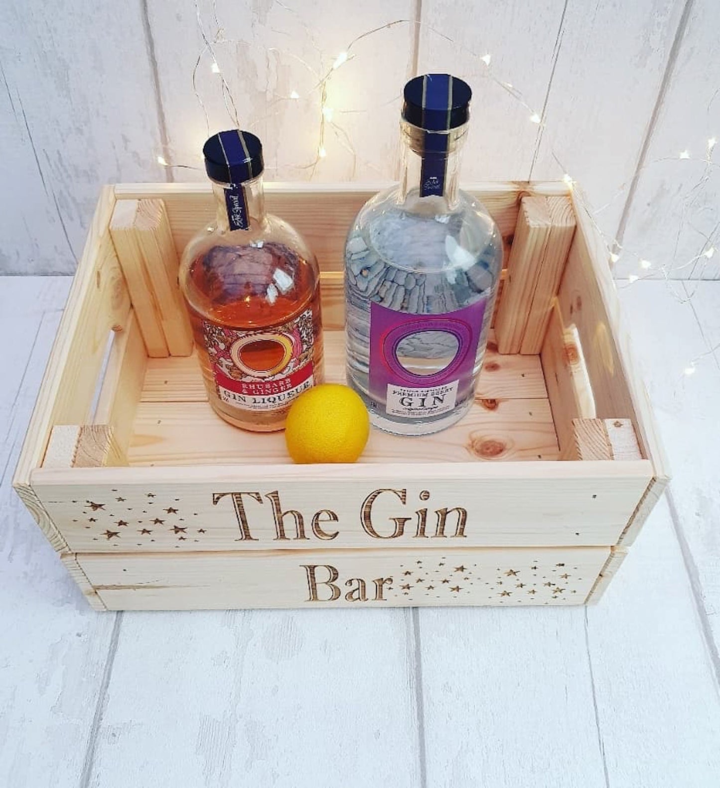 Personalised "The Gin Bar" crate. - LaserGiftsuk