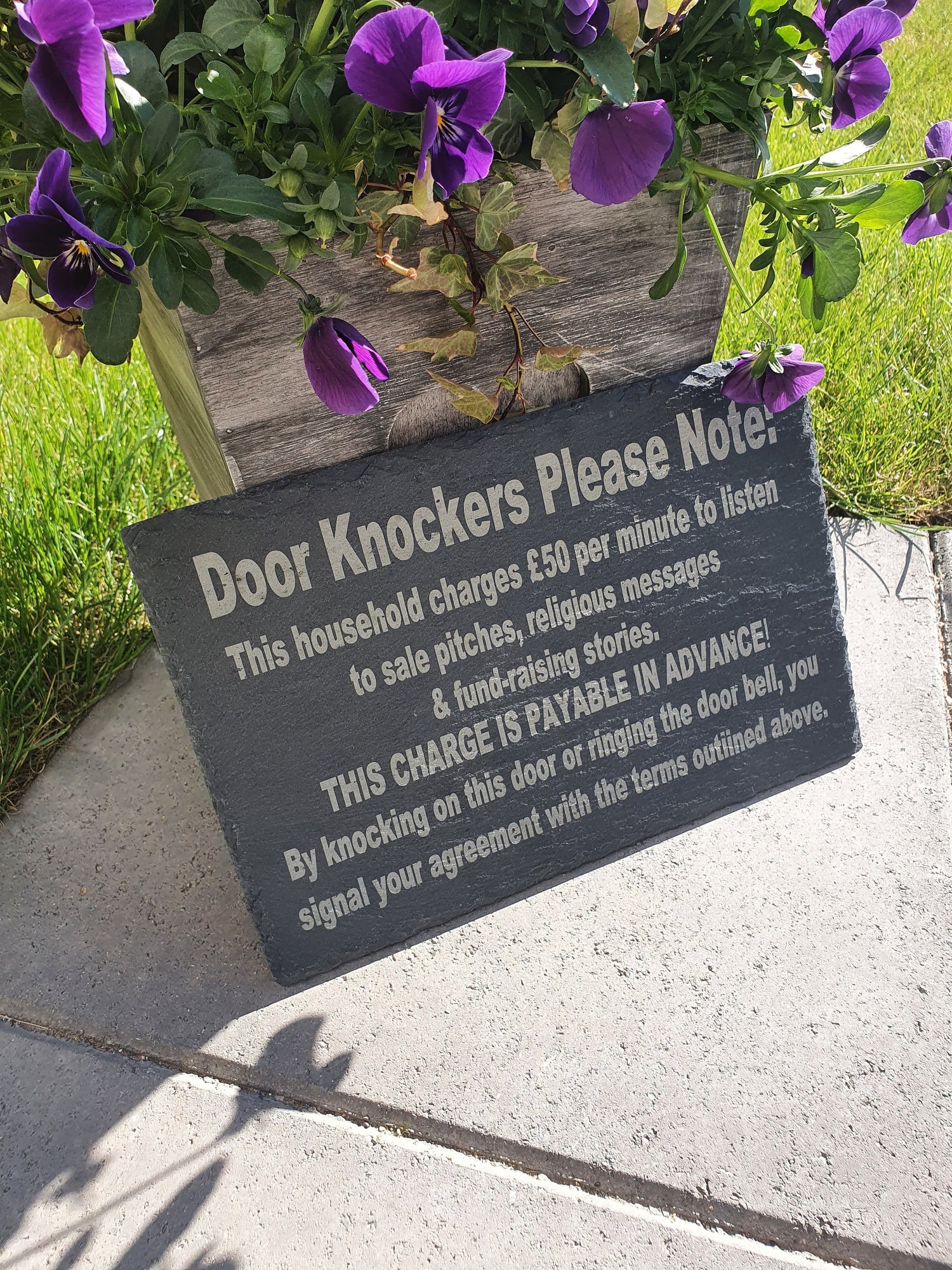 Real slate funny sign for house or garden. - LaserGiftsuk