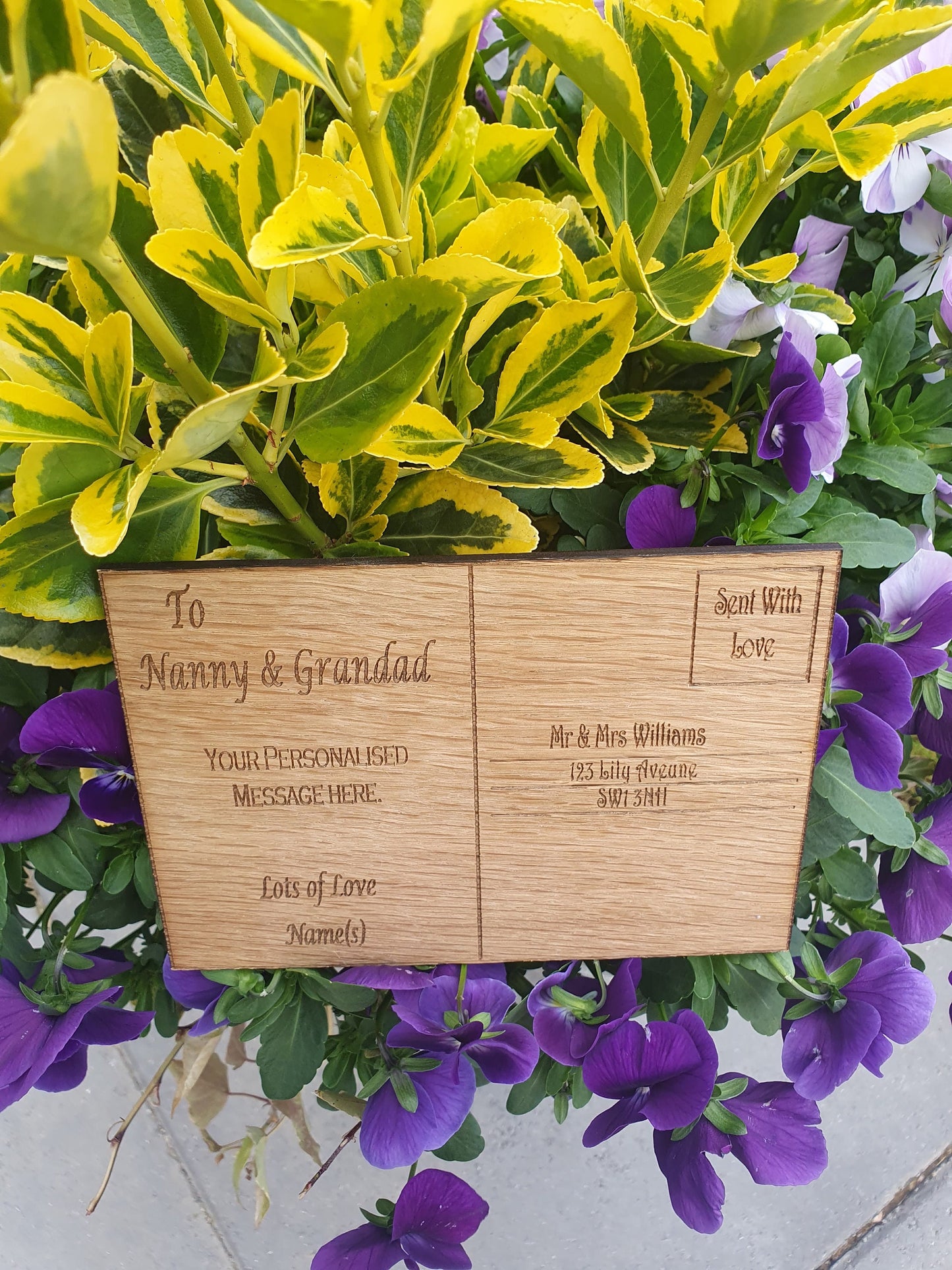 Personalised wooden post card. - LaserGiftsuk