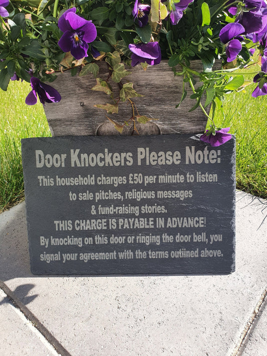 Real slate funny sign for house or garden. - LaserGiftsuk