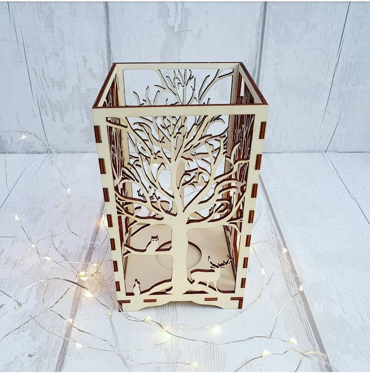 Beautiful Laser cut Butterfly tea light holder with candle. - LaserGiftsuk